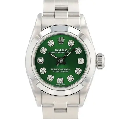 Rolex Oyster Perpetual Stainless Steel Green