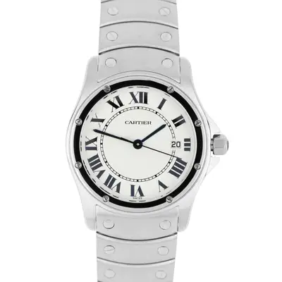 Cartier Santos Ronde Steel White Roman