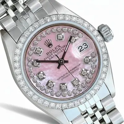 Rolex Datejust Steel Pink Diamond Bezel