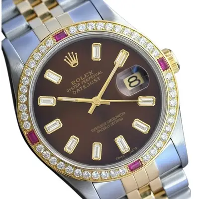 Rolex Datejust TwoTone Diamond Ruby Bezel