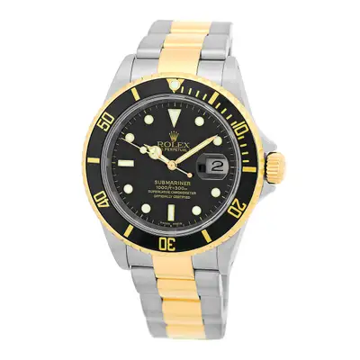 Rolex ROLEX Stainless Steel & 18K Yellow Gold 40mm Submariner 16613 Warranty MINTY