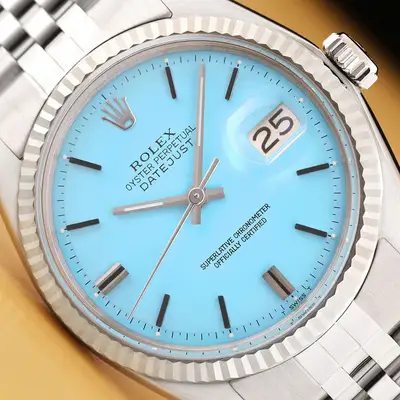 Rolex DATEJUST 1601 AQUA BLUE 18K