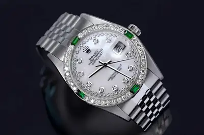 Rolex Datejust Diamond Emerald Steel White