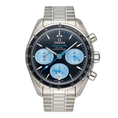 Omega Omega Speedmaster 38 324.30.38.50.03.002 Blue Dial Mens Watch Box Papers