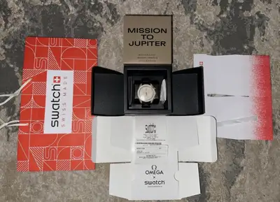 Omega Omega X Swatch Mission to Jupiter Moonswatch Speedmaster With Receipt + BAG