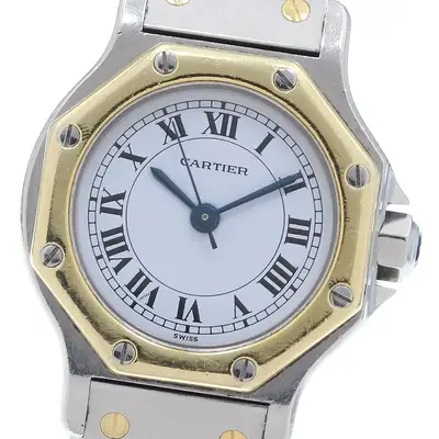 Cartier Santos Octagon SM YG bezel