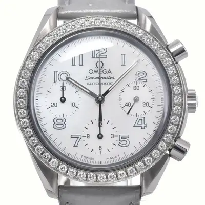 Omega Speedmaster Diamond Bezel Chronograph White