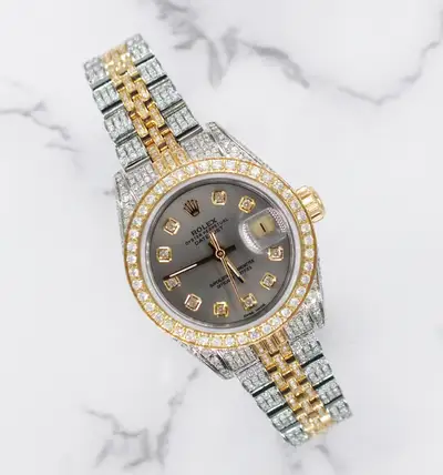 Rolex Datejust Fully Diamond Bezel, Shoulders