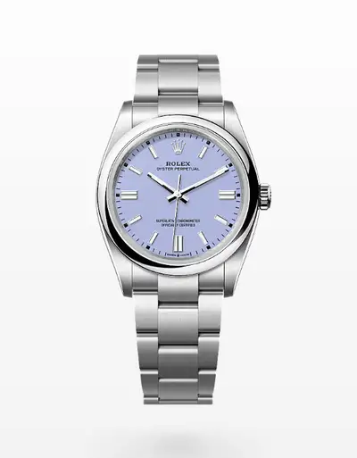 Rolex Oyster Perpetual Stainless Steel Lavender