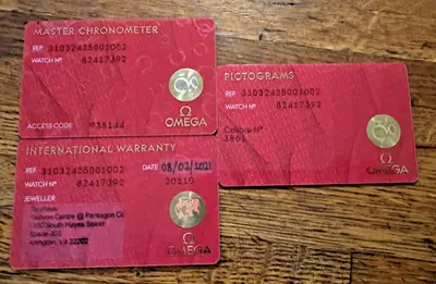 Omega Speedmaster PICTOGRAMES- -MASTER CHRONOMETER Cards