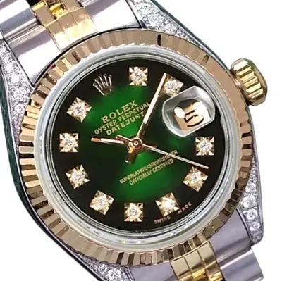 Rolex Datejust TwoTone Gold Steel Green