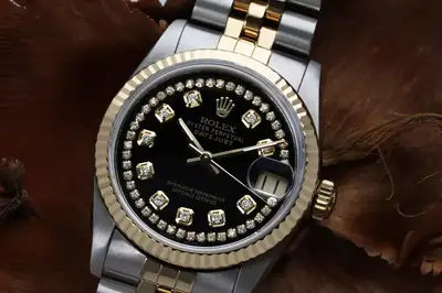 Rolex Datejust Black String Two Tone