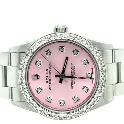 Rolex Oyster Perpetual 1ct Diamonds Steel