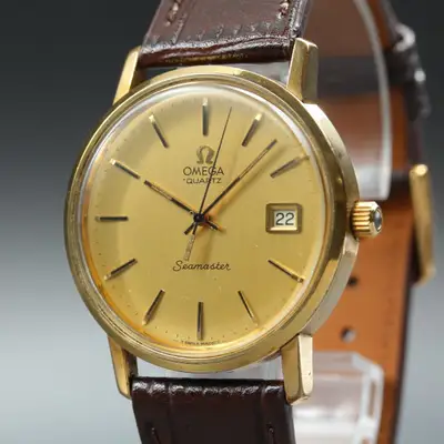 Omega Seamaster Cal.1342 Gold Dress Batt