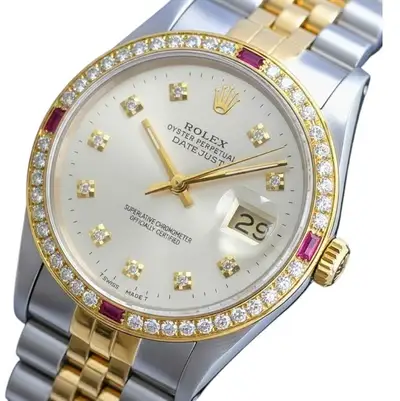 Rolex Datejust TwoTone 18KY Steel Silver