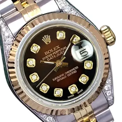 Rolex Datejust Two-Tone Gold Steel Brown