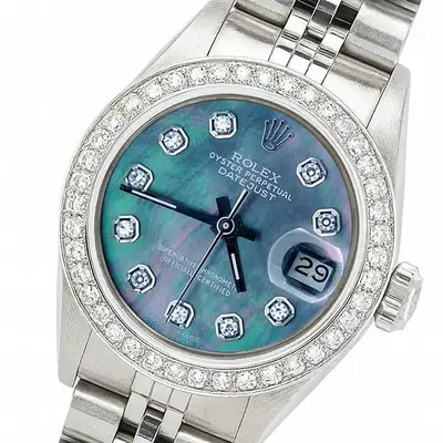 Rolex Datejust Steel Tahitian Diamond Bezel