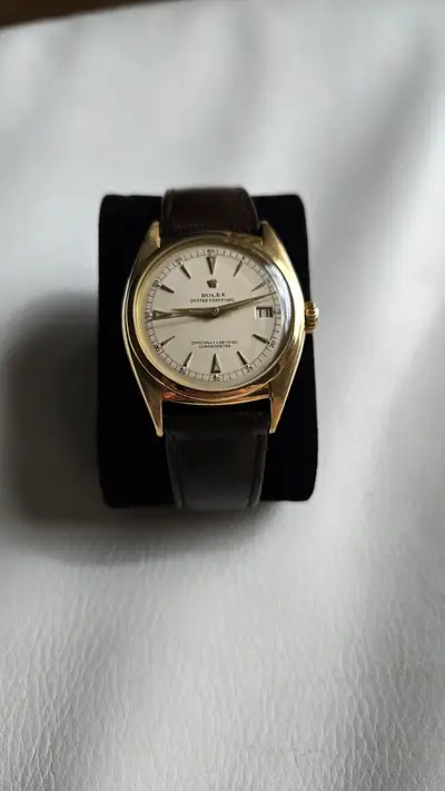 Rolex Ovettone 18k Oyster Perpetual Date