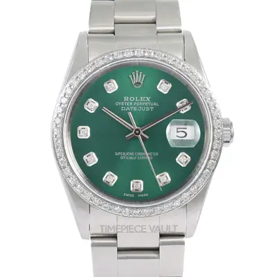 Rolex DATEJUST STEEL OYSTER GREEN 18K