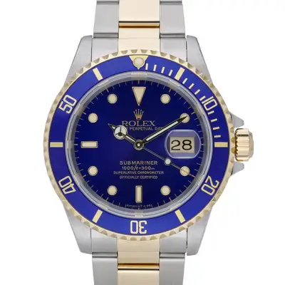 Rolex Rolex Submariner 16613LB with 40mm Steel & Yellow Gold case and Blue dial. Ex...