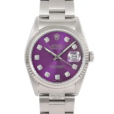 Rolex DATEJUST STEEL PURPLE 18K GOLD