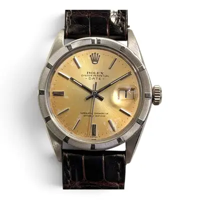 Rolex Date Steel 1501 Circa Leather