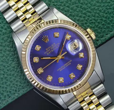 Rolex Datejust Two-Tone Blue Fluted Bezel