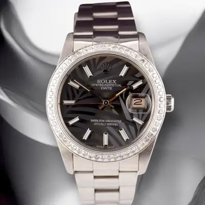 Rolex Date 1ct Grey Steel Oyster