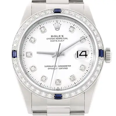 Rolex Datejust White Diamond Bezel 18K