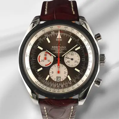 Breitling Navitimer Chronomatic Maroon Strap Steel