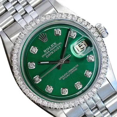 Rolex Datejust Stainless Steel Green 1.35ct