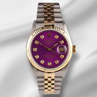 Rolex Datejust Yellow Gold Fluted Purple