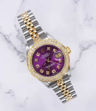 Rolex Datejust Purple Diamond Bezel Paper