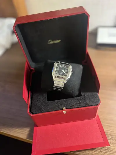 Cartier Santos Blue Stainless Steel Bracelet