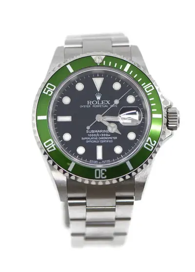 Rolex Rolex Submariner Kermit Flat 4 Stainless Steel Watch 16610V