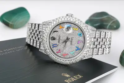 Rolex Datejust Arabic Pave Stainless Steel