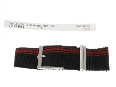 Tudor Black/Red Fabric strap steel pin