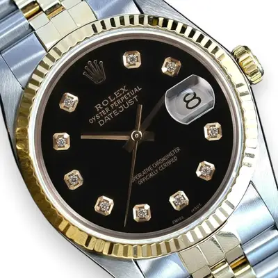 Rolex Datejust 18KY Gold Steel Black