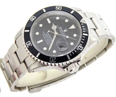 Rolex Rolex Submariner Date Mens Stainless Steel Sub Watch Black Dial Bezel SEL 16610