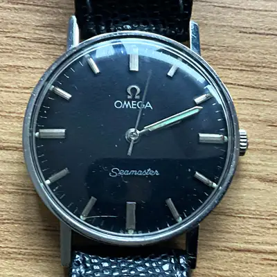 Omega Seamaster Steel Black Leather