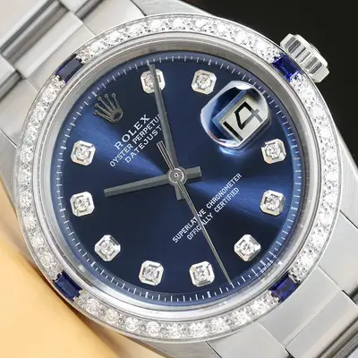 Rolex DATEJUST BLUE DIAMOND 18K GOLD