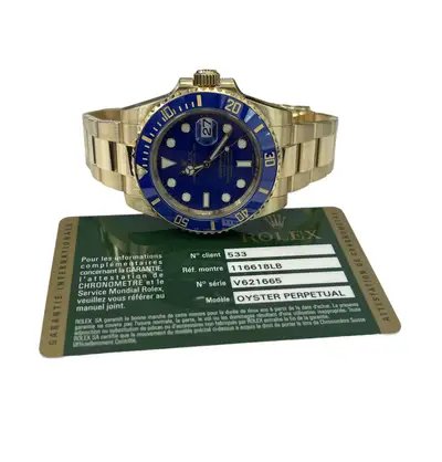 Rolex Rolex Submariner 40mm Blue Dial 18Kt Reference 116618LB