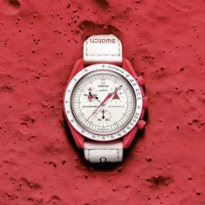 Omega Red Swatch Omega Bioceramic Moonswatch Mission