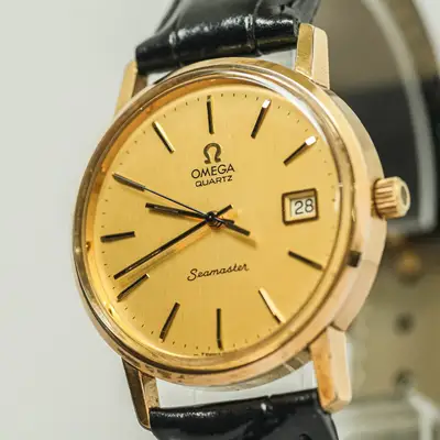 Omega Seamaster Cal.1342 Gold Push Crown