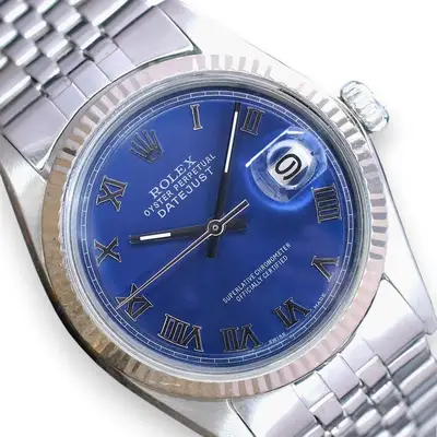 Rolex Datejust Blue White Gold Fluted
