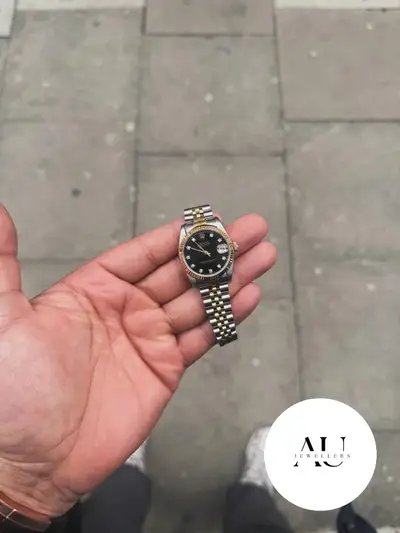 Rolex Datejust 31 YG/SS Jubilee Fluted Black
