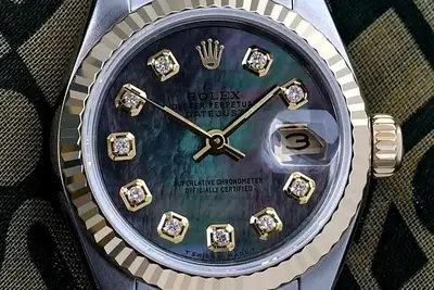 Rolex Womens Rolex Datejust Black Mother Of
