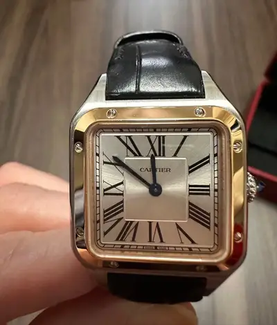 Cartier Santos Dumont Pink Gold Steel