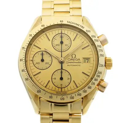 Omega Omega Speedmaster 3111.10 39mm Yellow Gold Champagne Wristwatch #WW3362