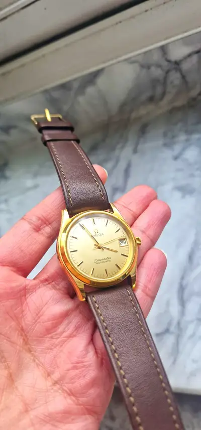 Omega Seamaster Date Brown Leather Strap